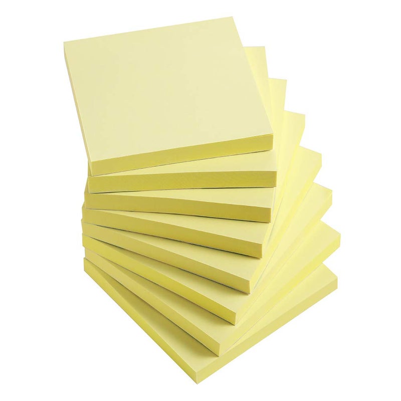 Vanpad Sticky Notes 3x3 Inches,Light Yellow Colors Self-Stick Pads, Easy to Post for Home, Office, Notebook, 8 Pads/Pack - Image 1